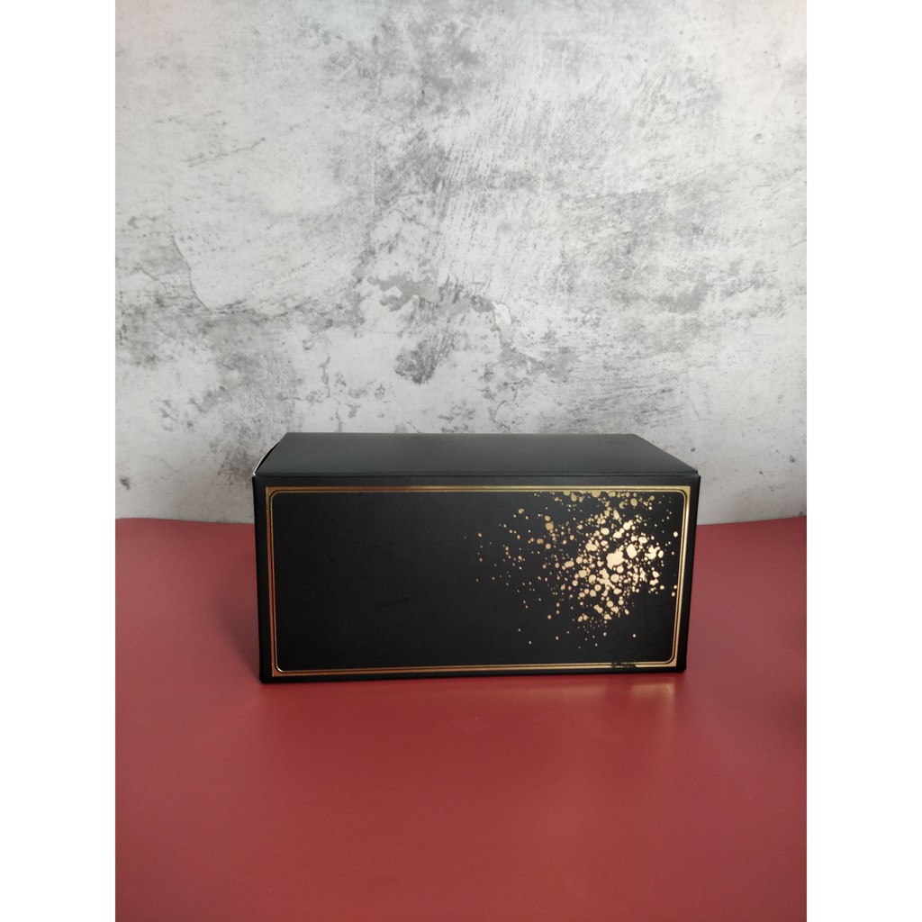 Kotak Motif Box Dus Kue Hitam Gold 20.5X10X10