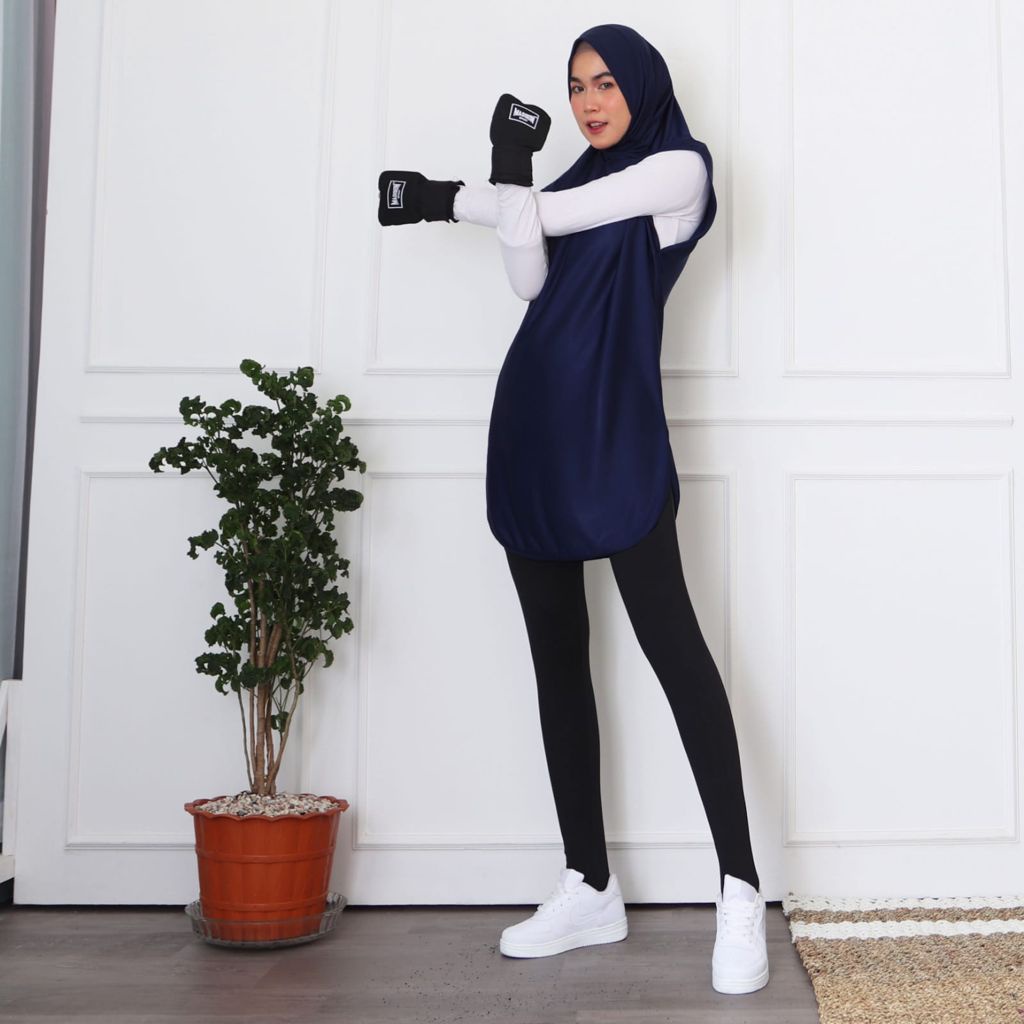 HITJAB - Long Vest Rompi Panjang Sport Olahraga Wanita Untuk Bersepeda Lari Senam Gym 9-0260-1