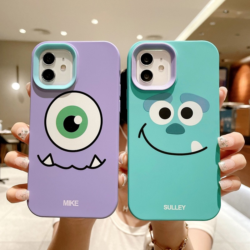 Case Pelindung anti Jatuh Desain Mata monster Biru Untuk iPhone 13 11 12 Promax xr 7 8 plus