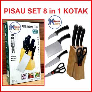 

PISAU DAPUR Set 8 in 1 Kotak Alat Dapur Chef Kitchen Set Gunting Serba