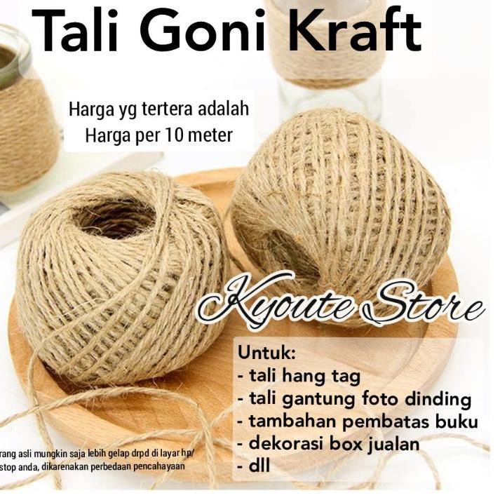 

[VIP] 10 Meter Tali Goni Kraft / Tali Craft for Hang Tag Foto Gantung Scrapbook DIY Journal