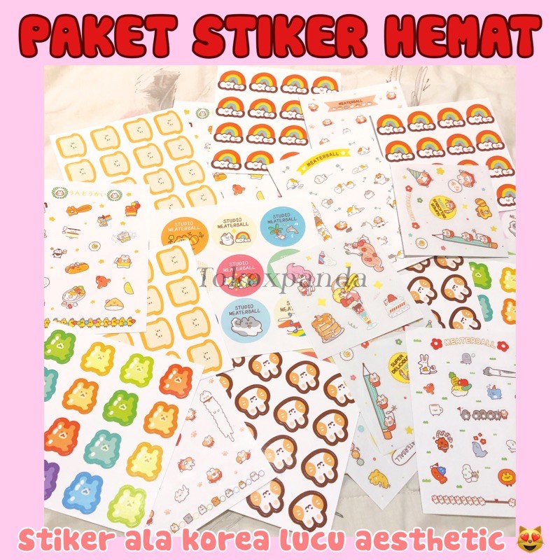 

[SALE] STICKER KOREA 5 LEMBAR AESTHETIC LUCU STIKER ESTETIK CUTE BUJO JOURNAL NOTES MURAH BAGUS