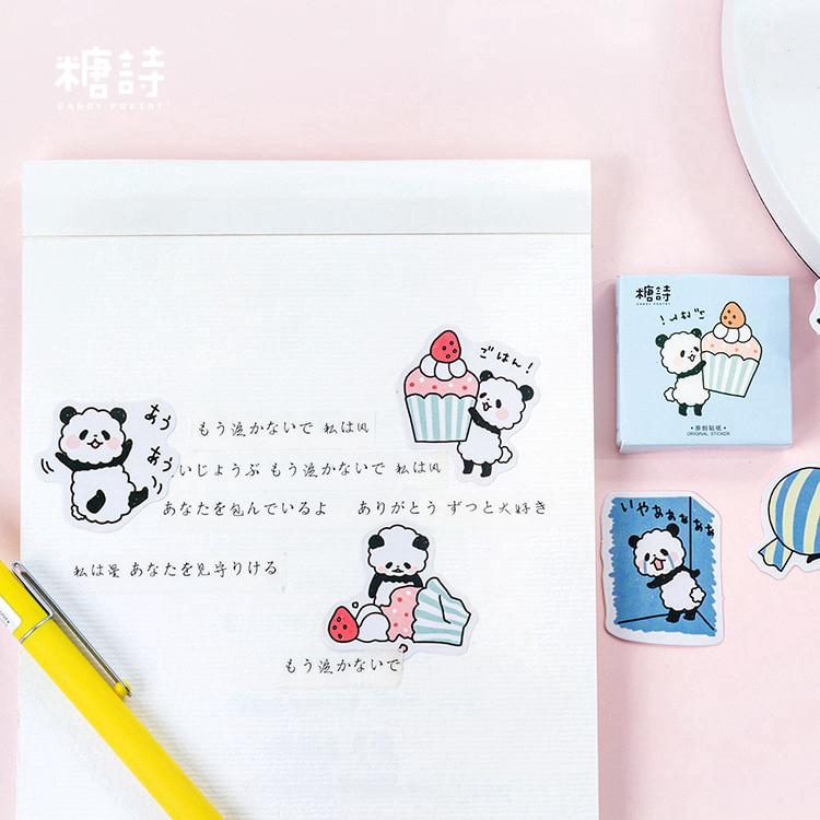  Stiker  Kertas Gambar  Panda  Lucu untuk Dekorasi Scrapbook 