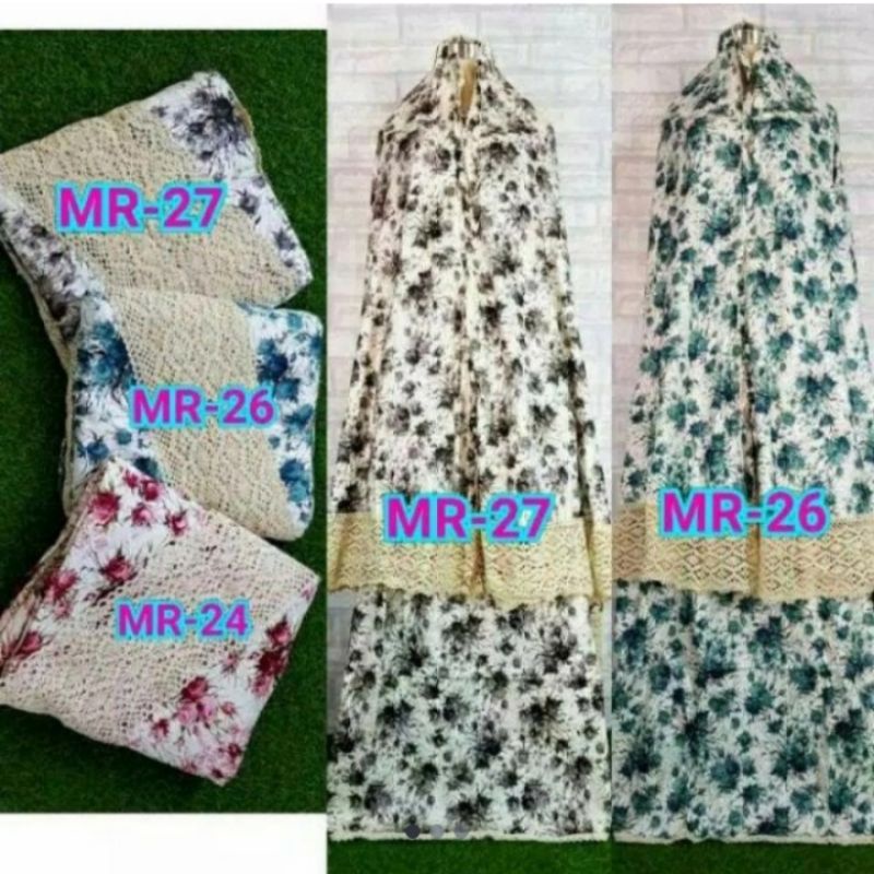 MUKENA RENDA KATUN JEPANG PREMIUM JUMBO MOTIF WARNA ABU-ABU DEWASA RUKUH SHOLAT TERAWIH RAMADHAN HAR