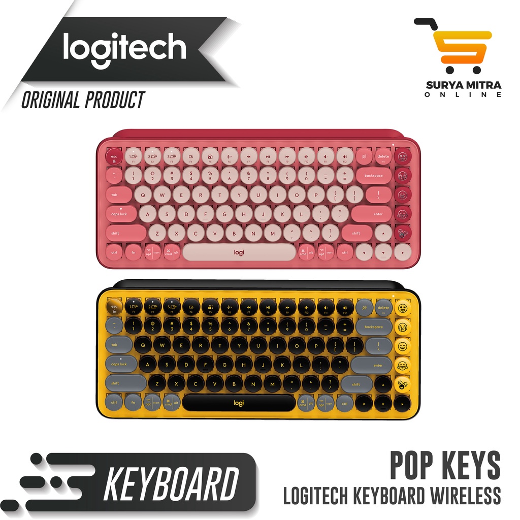 Logitech POP Keys Keyboard Wireless Mechanical Compact Emoji Keys