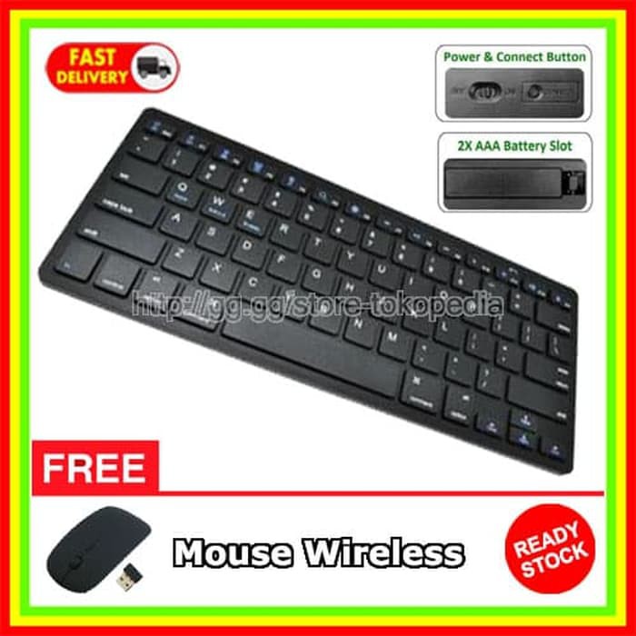 JUAL Bluetooth Wireless Keyboard Gaming Android Tablet Mac iPad Mini Air MURAH