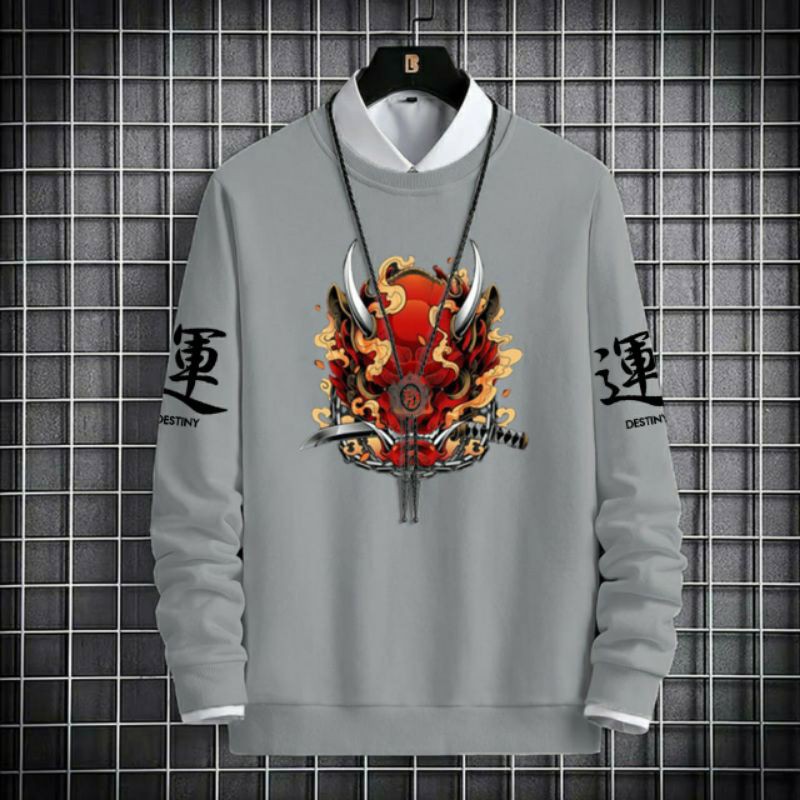 N_S Sweater Kaos Lengan Panjang Motif Japan YAKUZA