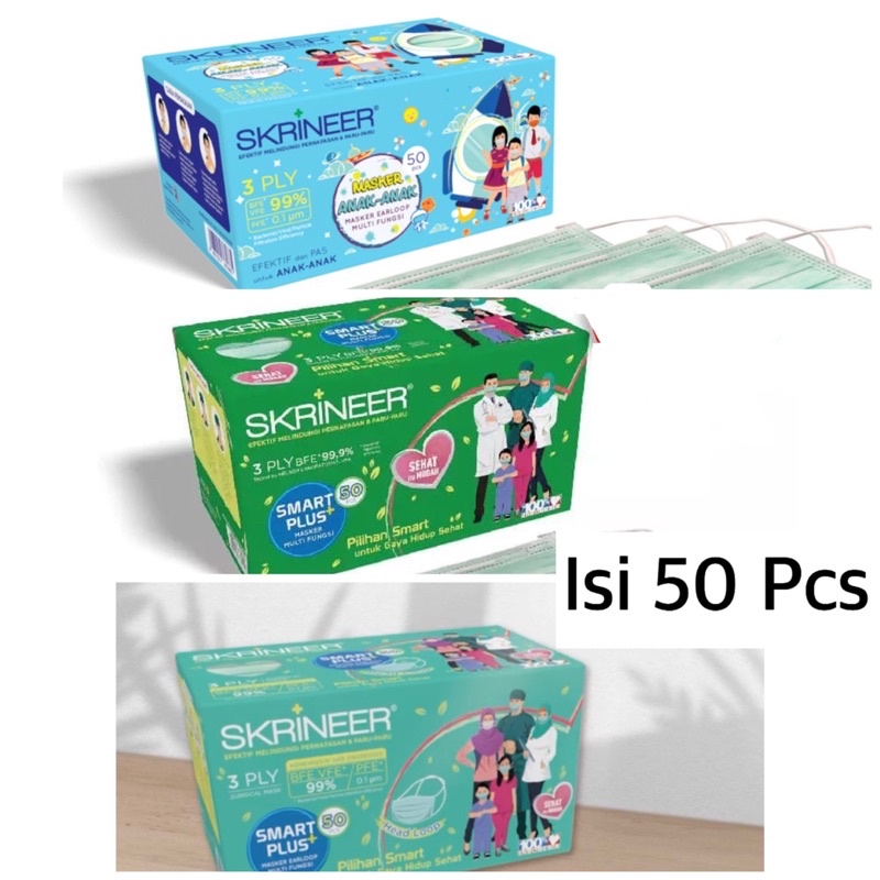 Masker Medis 3 ply Skrineer / Masker  Medis Hijab / Masker anak Medis