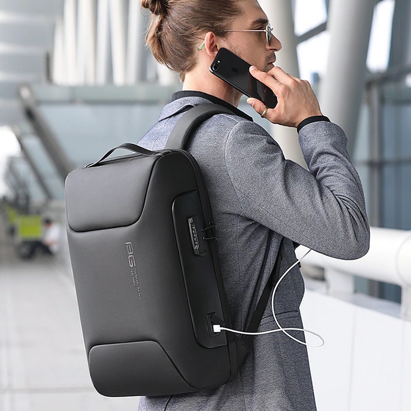 BANGE Tas Ransel Laptop Anti Theft USB Charging - BG-7216 - Black