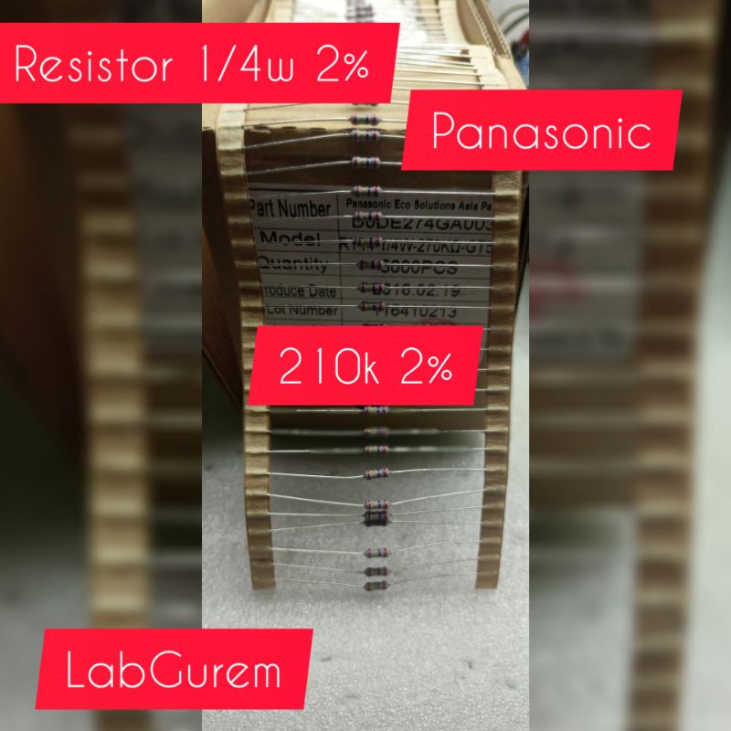 10 PCS RESISTOR 1/4W 2% 270K 310K 320K 200K 210K 290K 280K 180K 300K 260K 190K PANASONIC