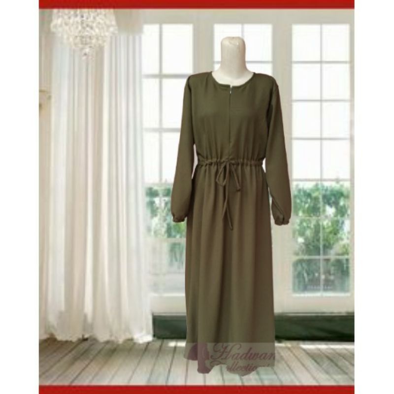 Gamis muslim / Dress muslim / Gamis muslim polos,  pinggang tali kerut