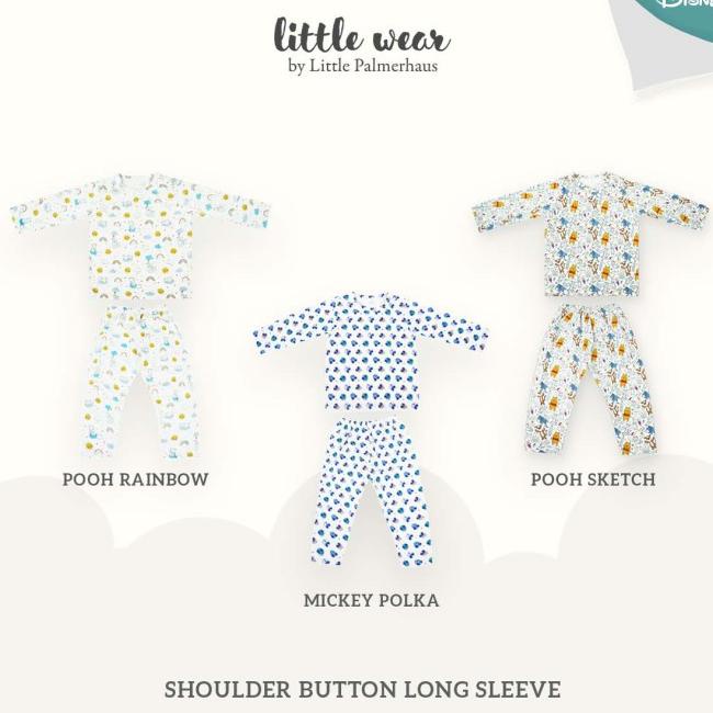 LITTLE WEAR SHOULDER BUTTON LONG SLEEVE 1-3 Yo by Little Palmerhaus - POOH SKETCH, 1 TAHUN