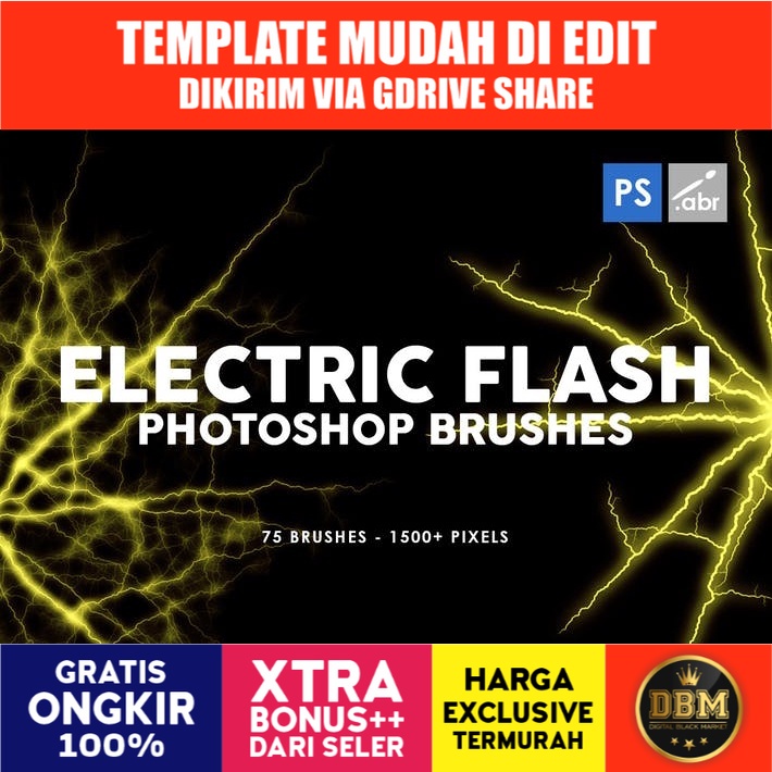 75 Electric Flash - Photoshop Stamp Brushes