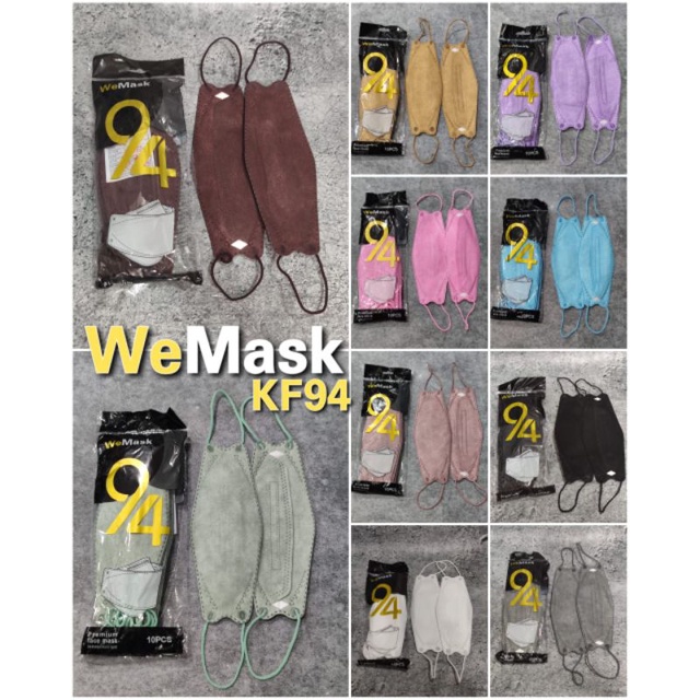 READY STOK MASKER WE MASK WEMASK WEMAZE WE MAZE WARNA PELANGI WARNA PASTEL NUDE MATCHA PINK KF94 KF 94 ISI 10 LBR