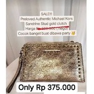 Authentic Michael Kors gold stud wristlet clutch- preloved