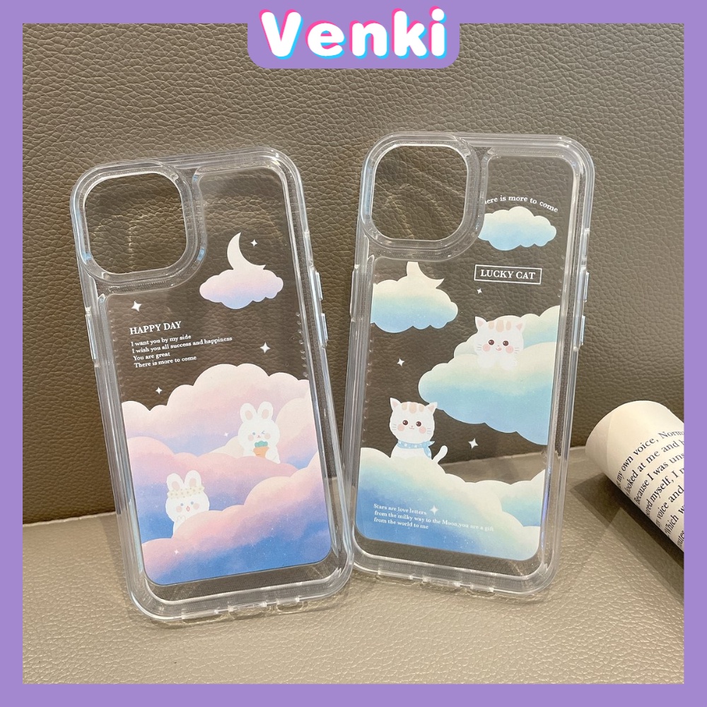 iPhone Case Clear Case Thick TPU Shockproof HD Space Case Protection Camera Plating Button Rabbit Cloud Moon Cute For iPhone 13 Pro Max iPhone 12 Pro Max iPhone 11 iPhone 7 Plus