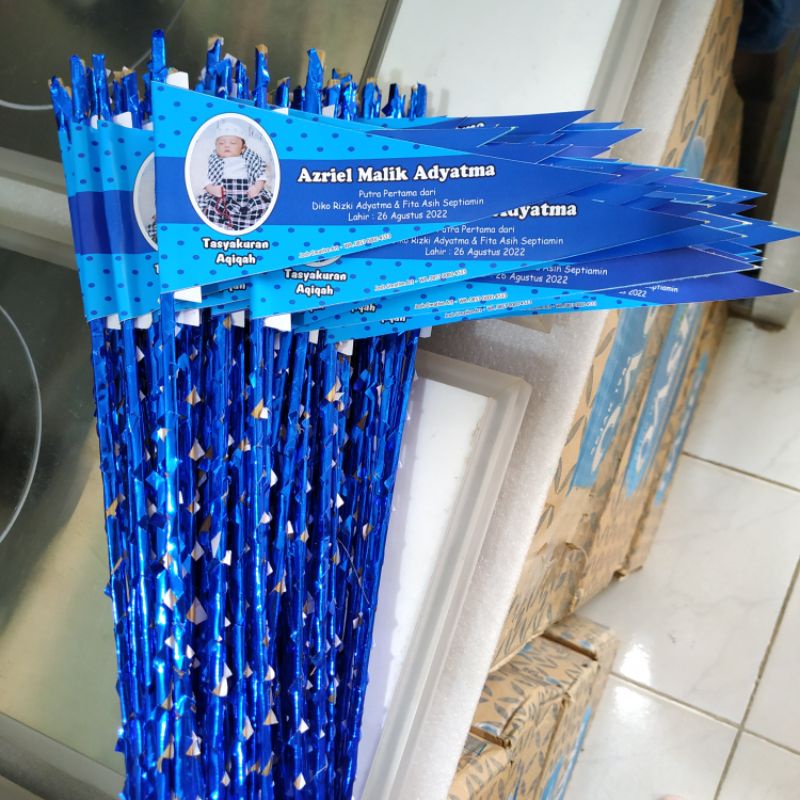 [Bisa 1 Hari Jadi] Bendera Tasyakuran Aqiqah Custom