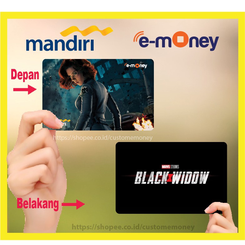 Emoney Superhero Black Widow Movie Etoll EMoney Mandiri Flazz GEN 2 BNI Tapcash BRI Brizzi - 2 SISI