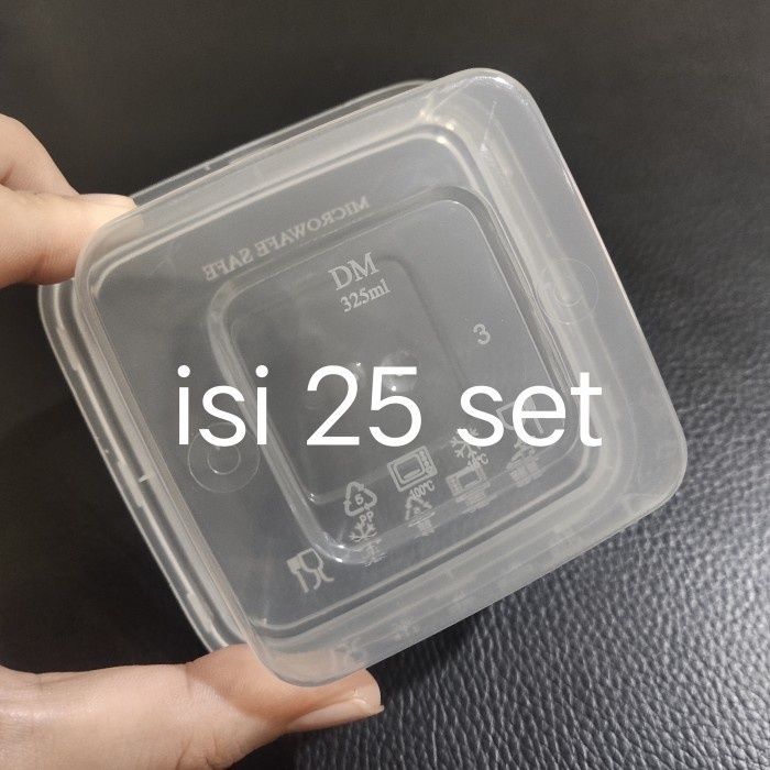 KOTAK MAKAN PERSEGI TINGGI 325 ML THINWALL FOOD CONTAINER - ISI 25PCS