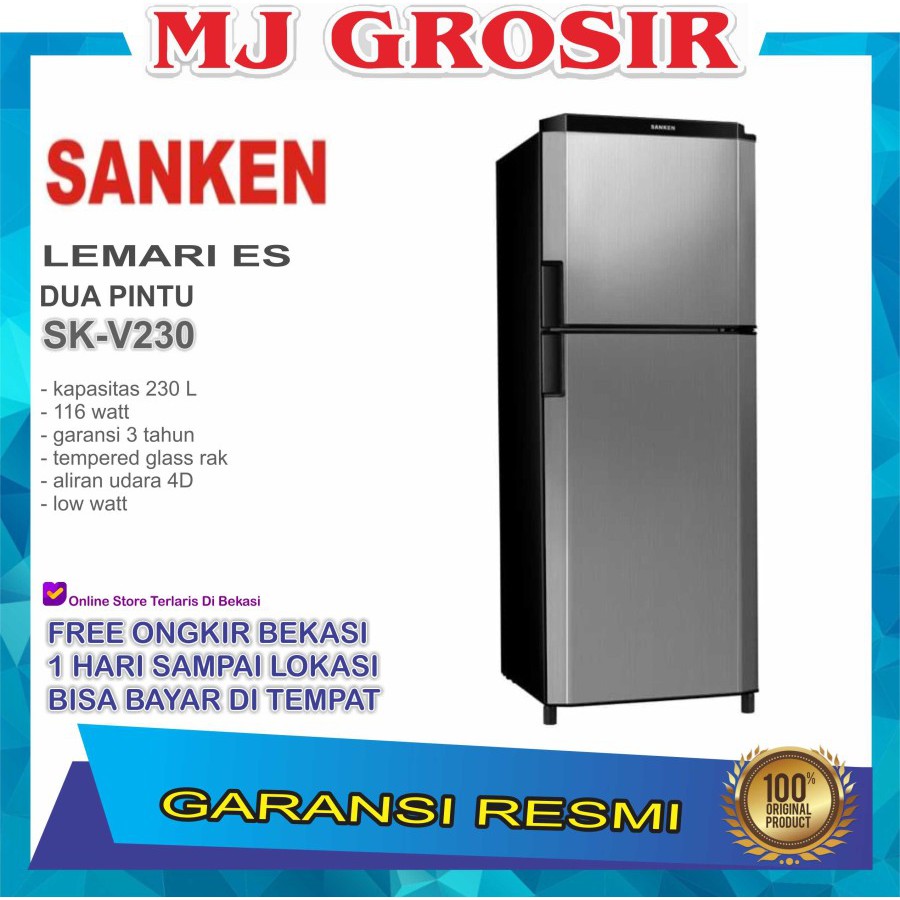 KULKAS SANKEN  SK V 230 LEMARI  ES 2 PINTU SK V230 230 Liter 