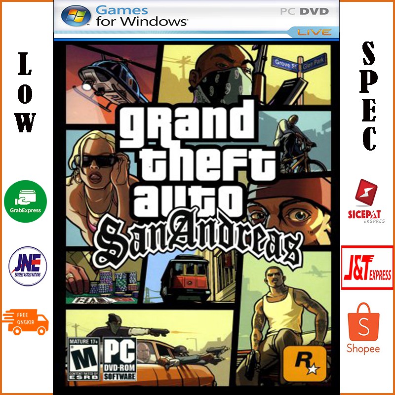 GTA SAN ANDREAS / GTA SA PC DVD GAME GAMING LAPTOP KASET CD KOMPUTER