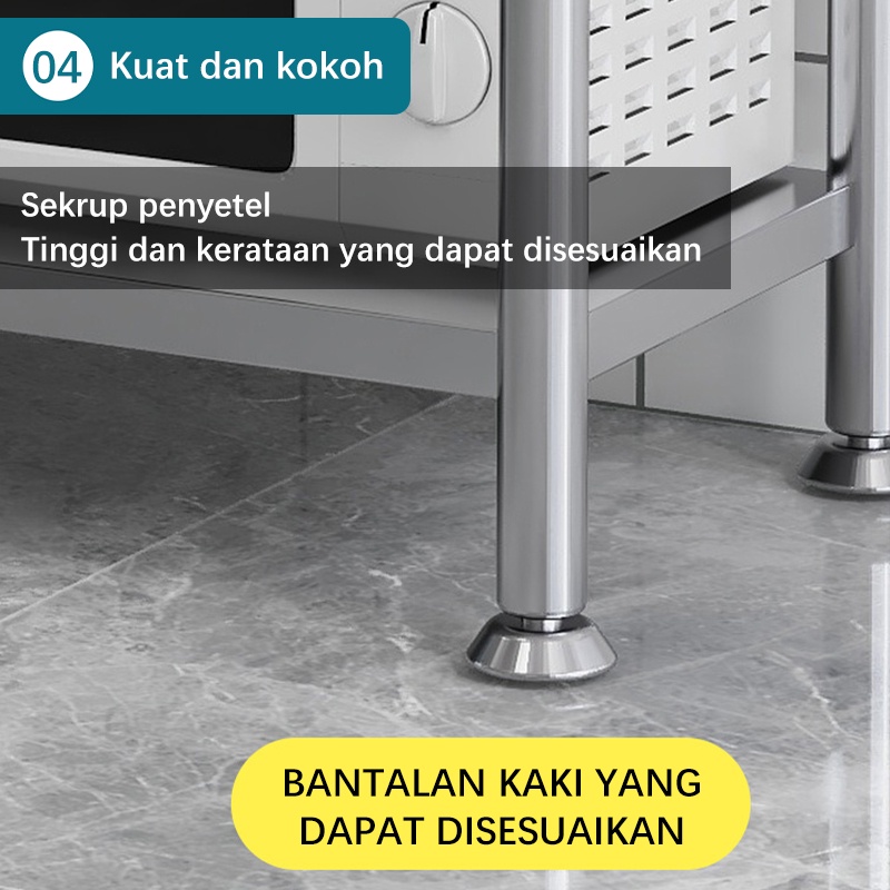 Weyon Sakura rak dapur 5 lapisan rak dapur stainless rak penyimpanan stainless steel rak rak penyimpanan dapur(ZWJ-A50-5)