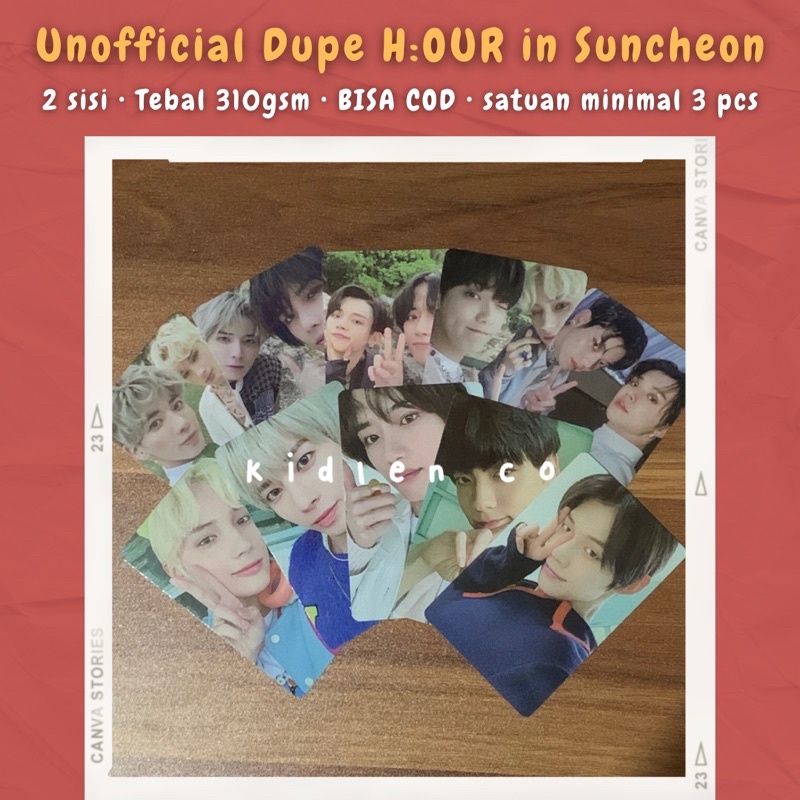 [MIN 3] DUPE H:OUR ♡ txt unofficial photocard premium 2 sisi 310 gsm hour in suncheon sucheon individual unit ♡ yeonjun soobin beomgyu taehyun hueningkai tyunning taegyu yeongyu sookai yeonbin