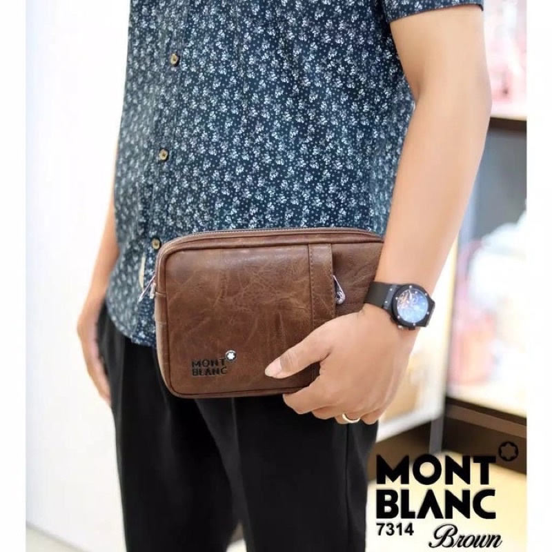 Selempang + Handbag tangan montblanc pria&amp;wanita 2 fungsi