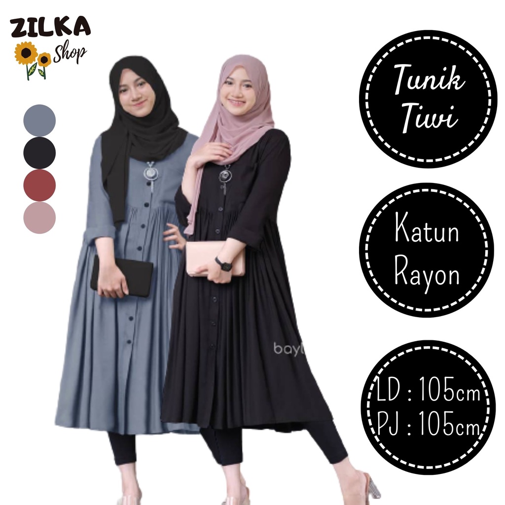 (Zilka Shop) Tunik Tiwi Wanita Remaja Dewasa Terbaru 2021 Kekinian Bahan Katun Rayon Adem Premium Im