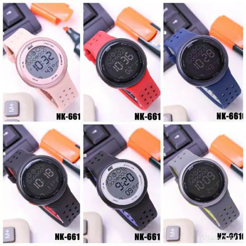 (Terima Cod)Jam Tangan Wanita/Pria NiKe Nk bulat-6166QL Strap Rubber(Dikirim Dari Jakarta)