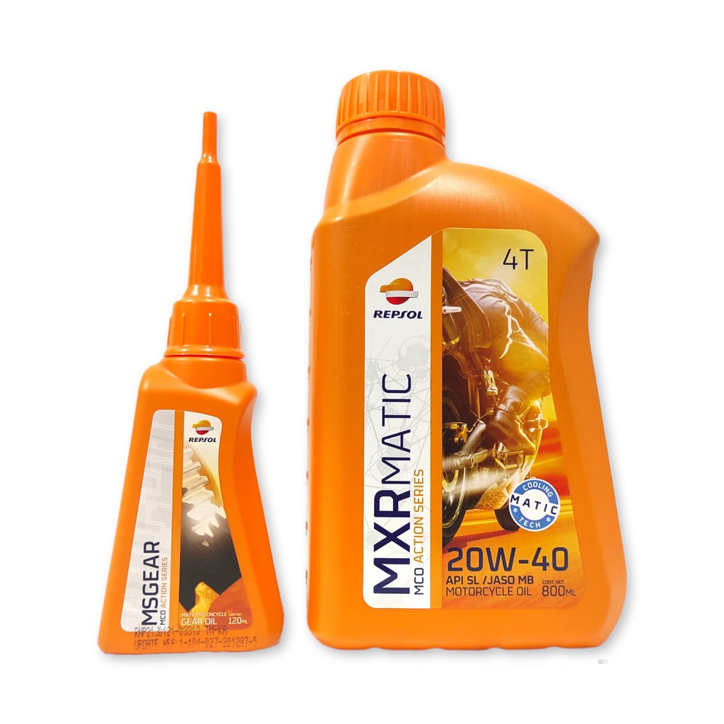 PAKET OLI REPSOL MXR MATIC 20W40 800ML DAN 1 GARDAN 120ML MIO BEAT DLL