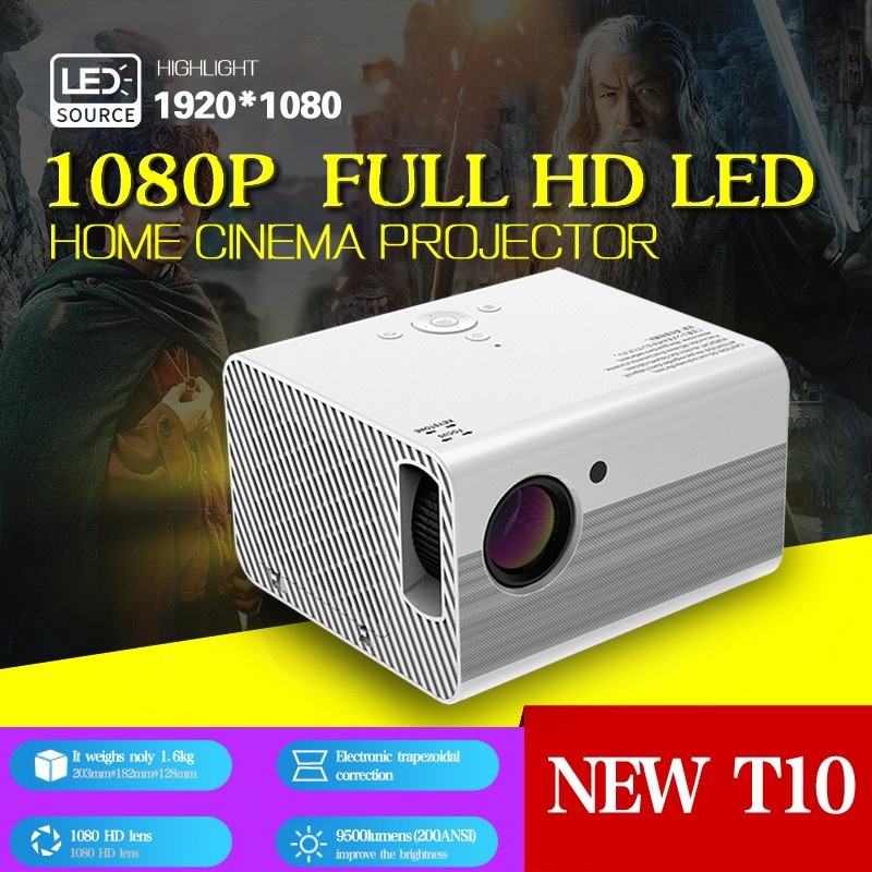 UNIC T10 ANDROID PROYEKTOR PROJECTOR  LED MULTIMEDIA PROJECTOR HD HOME THEATER 3600 Lumens T10W 1080P Projector LED Wifi