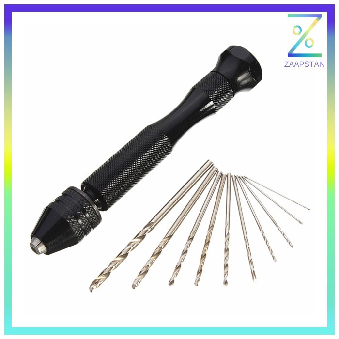 Bor Tangan Manual HSS Twist Drills dengan 10 Mata Bor - 3003 - Black