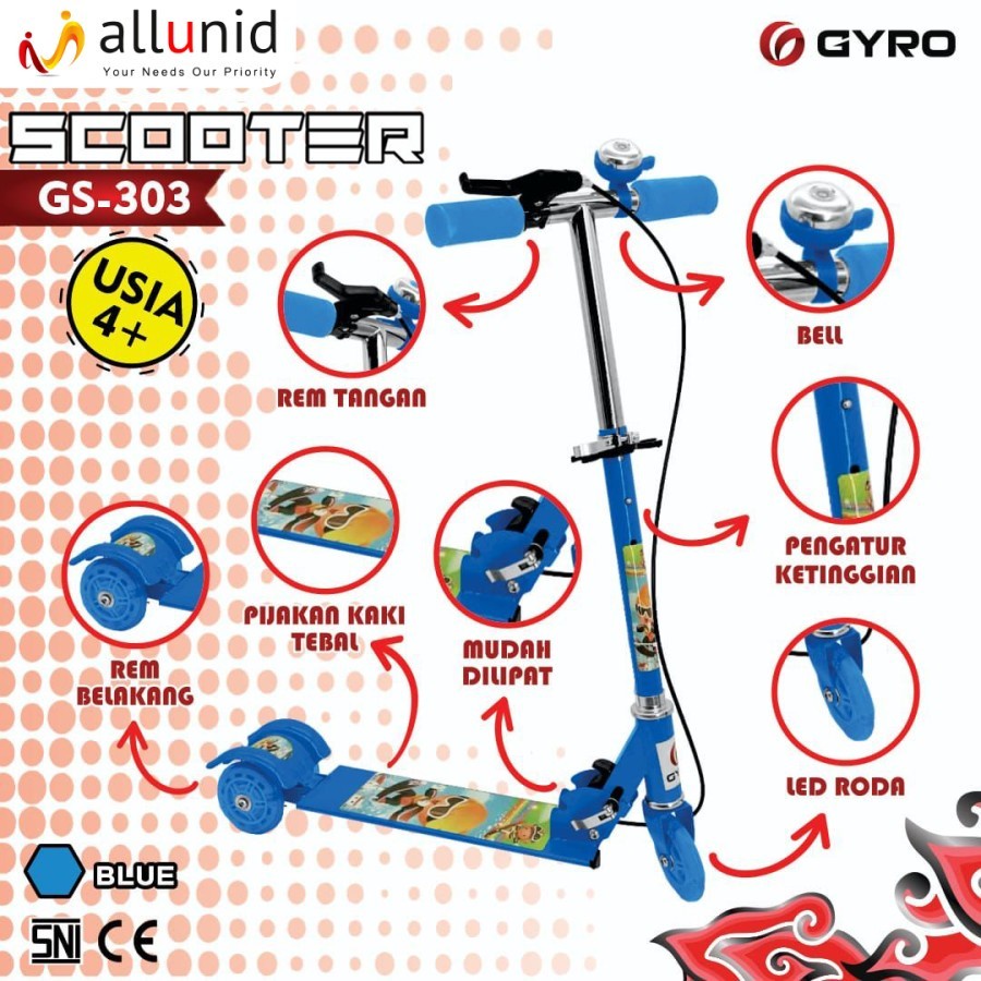 Scooter Anak Lipat Gyro GS-303 - Skuter - Otoped