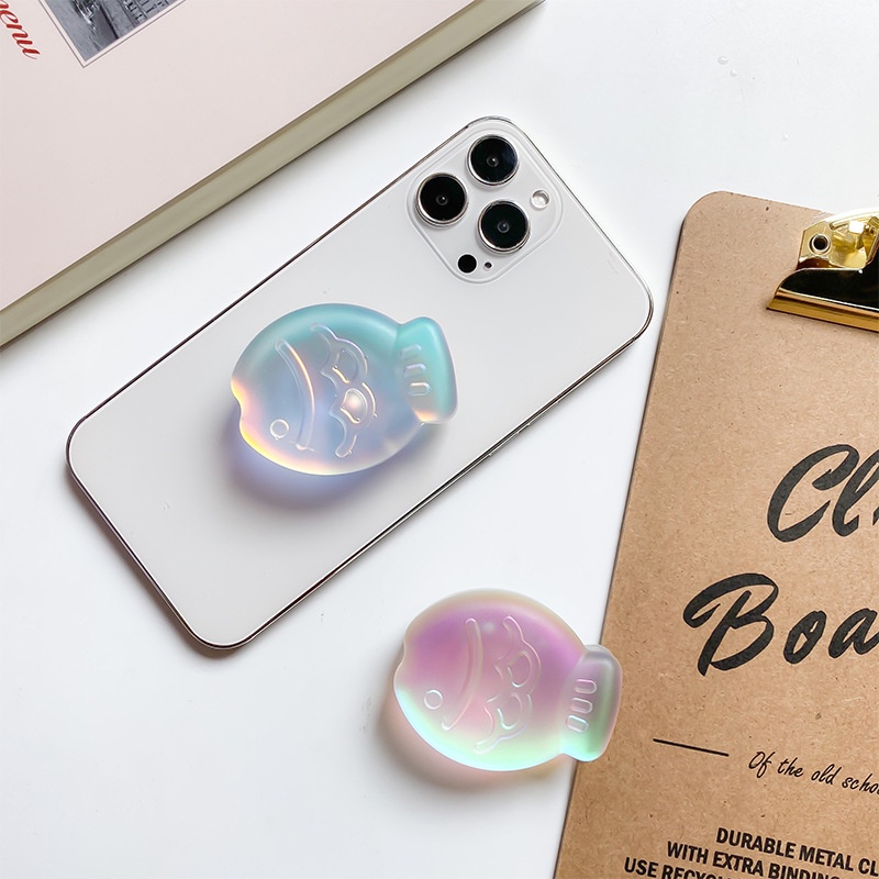 Braket Stand Holder Handphone Universal Bentuk Ikan 3D Bahan Silikon