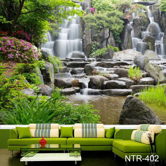 Wallpaper 3D pemandangan air terjun