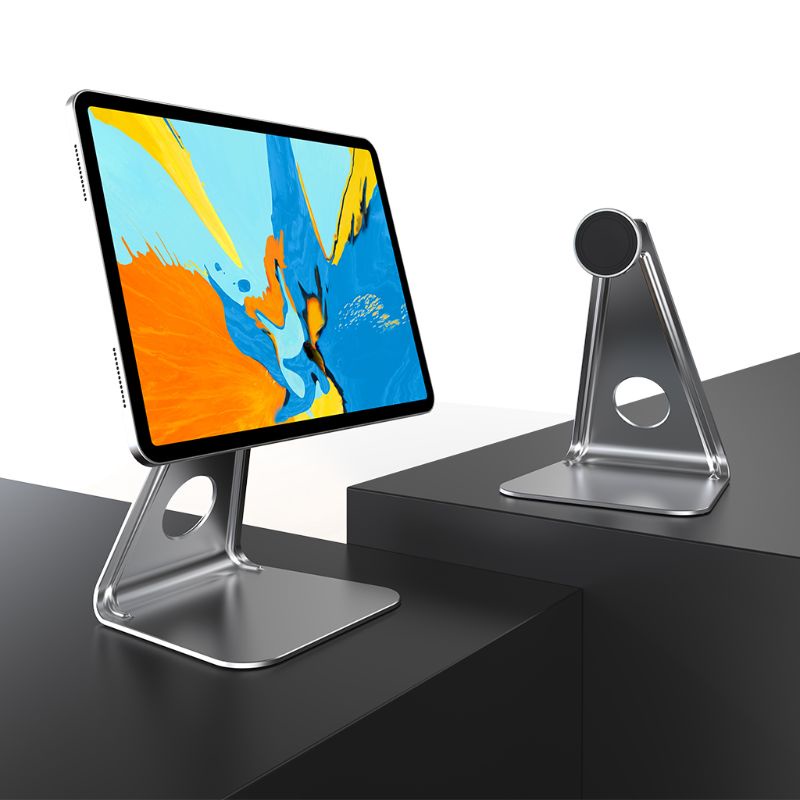 VIVI   L-shaped Magnetic Tablet Holder 360° Rotation Desktop Flat Computer Phone Support with Magnetic Sheet Electrostatic Film