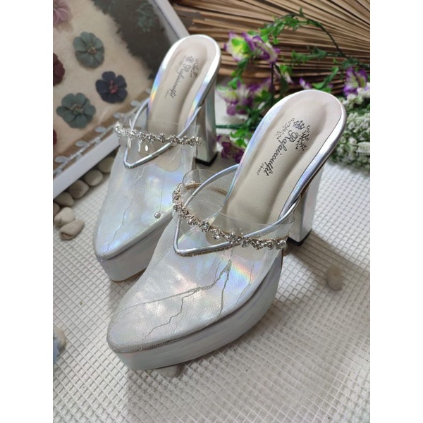 sepatu Azwa silver rafaizoutfit 12cm tahu