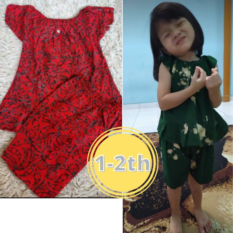 SETCEL (BABYDOL) Usia 1-2th Grosir baju anak perempuan cantik rayon murah santai bayi motif-2