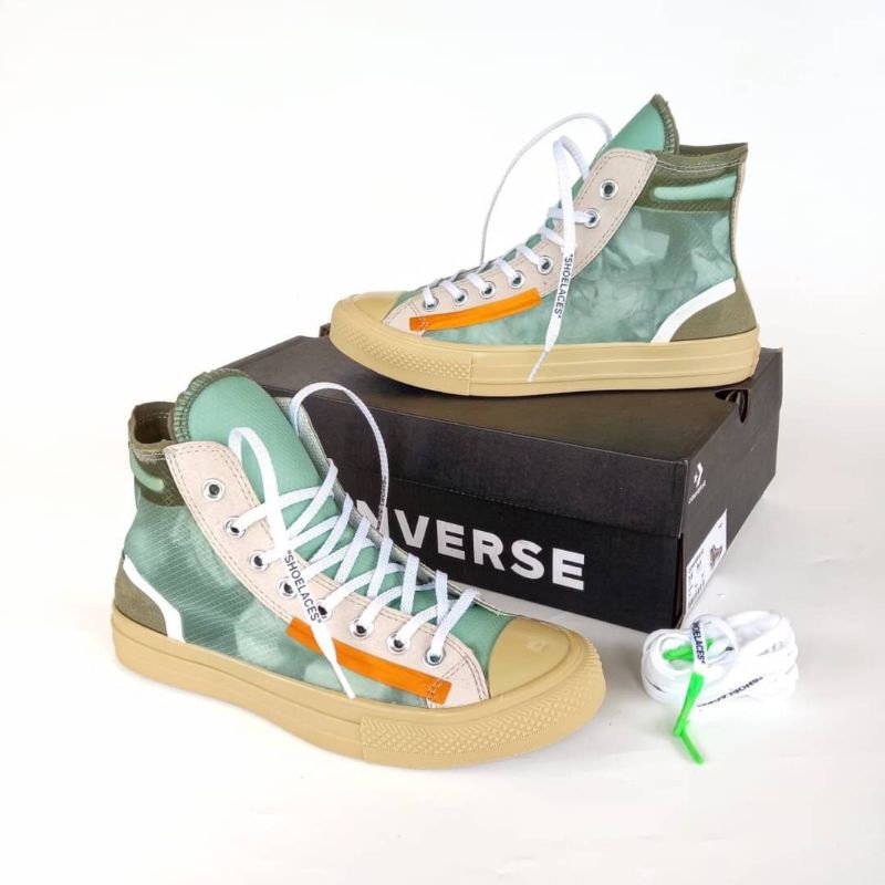 CONVERSE CHUCK TAYLOR ALL STAR 70s Hi x OFF WHITE THE TEN GREEN GUM