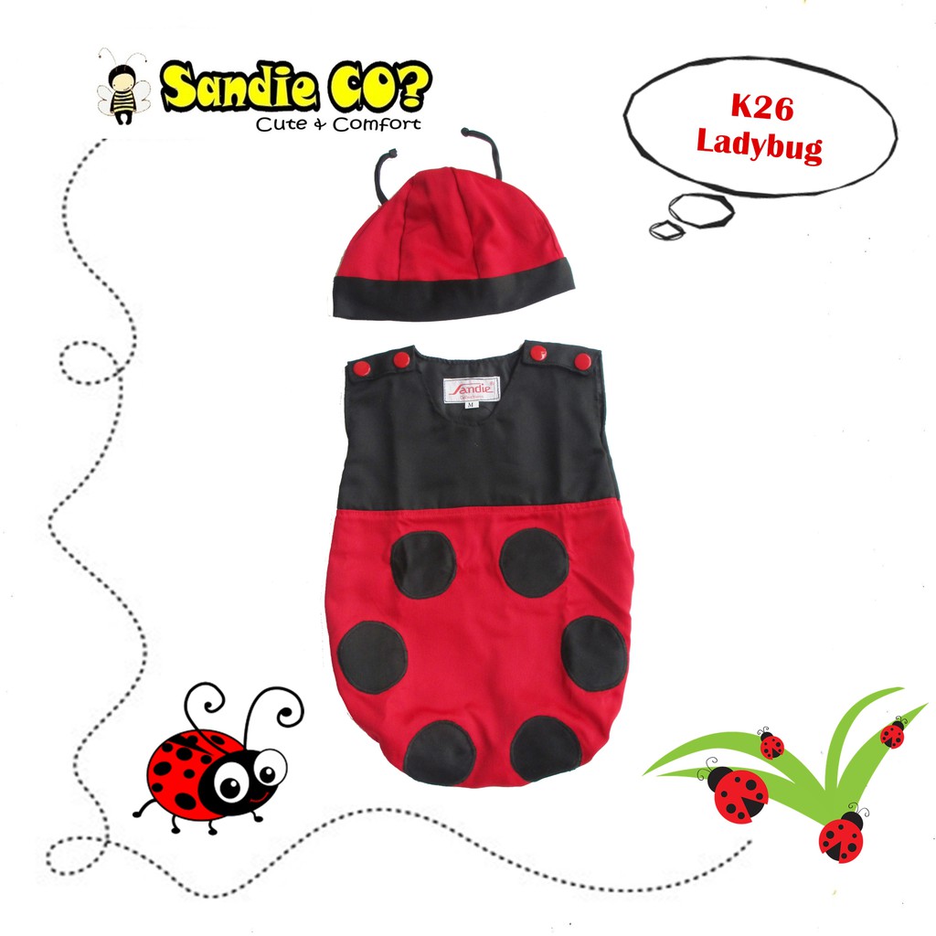 Baju Bayi Cewek Cowok Lucu Pesta Jumper Karakter Kostum Foto Keren Nyaman Lady Bug