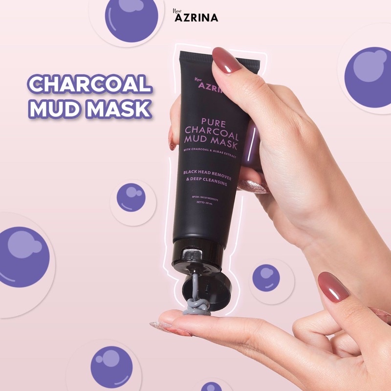 READY  Free gift  azrina /mud mask azrina pure charcoal/ mud mask azrina/ mud mask by azrina/ mud ma