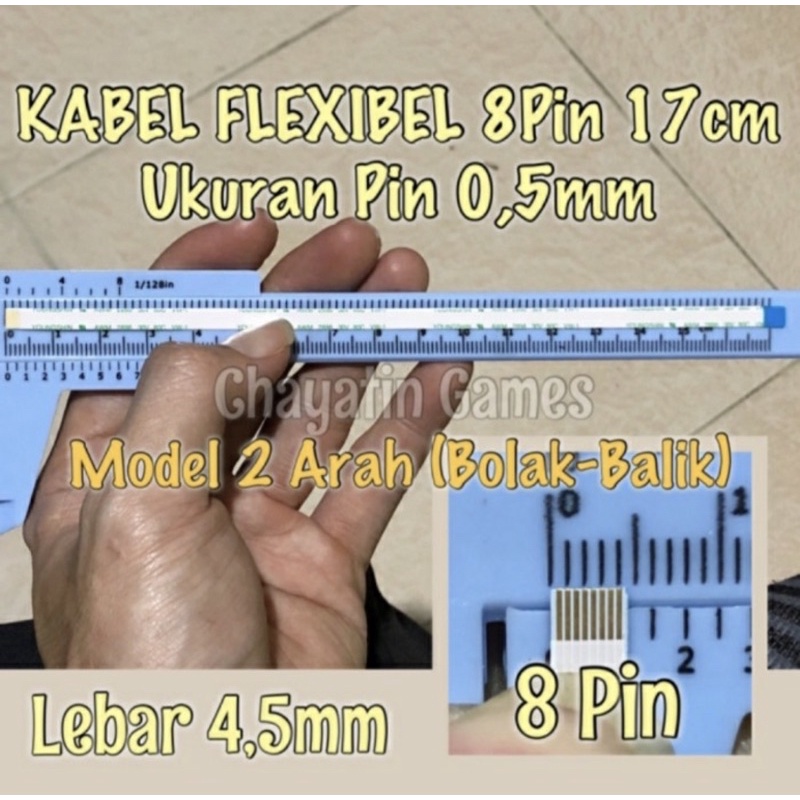 Kabel Flexibel 8 Pin Halus 2 Arah Panjang 17cm ukuran pin 0.5 mm