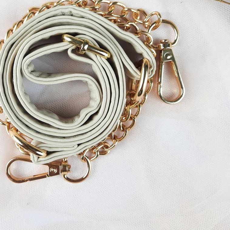 ➶ Tali Panjang Selempang Tas Kombinasi Rantai Kulit Slempang ✭