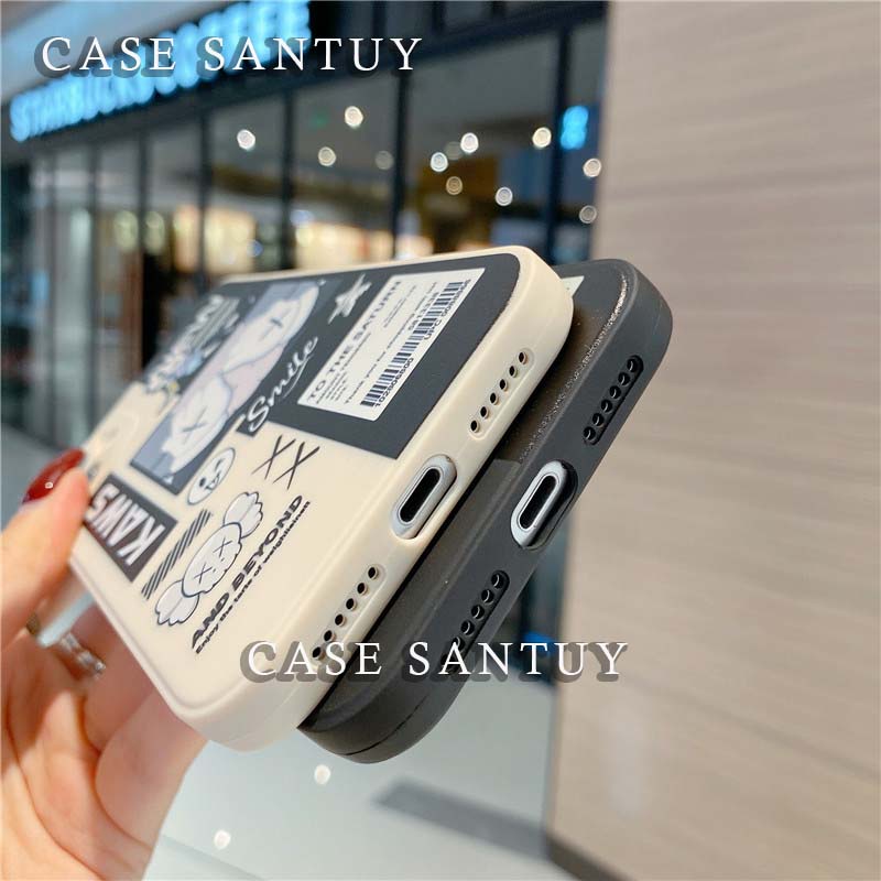 Case Casing Vivo Y93 Y91C Y91 Y95 T1-5G Y75 5G Y55 5G Y21 2021 Y21T Y21A Y22 Y33S Y21S 4G Y33T Y15S 2021 Y15A Y51 2020 Y51A Y31 2021 4G Y51S Y53S 4G Kaws Square Edge Phone Case Cover