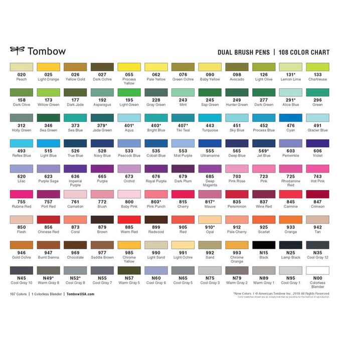 

Tombow Dual Brush Pen Abt, Pastel Palette, Set 10 Colors