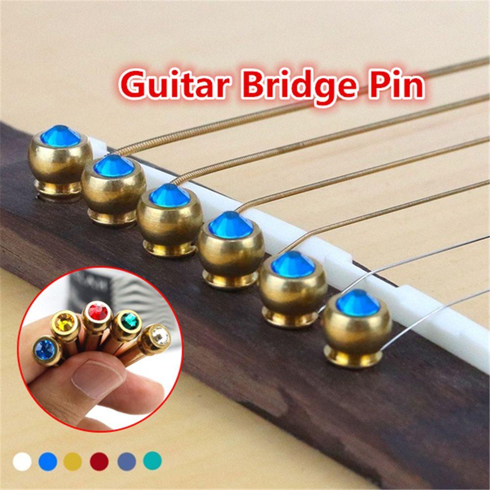 Lanfy Paku Senar Universal Warna-Warni Kuningan Senar Gitar Instrumen Senar Bridge Pin