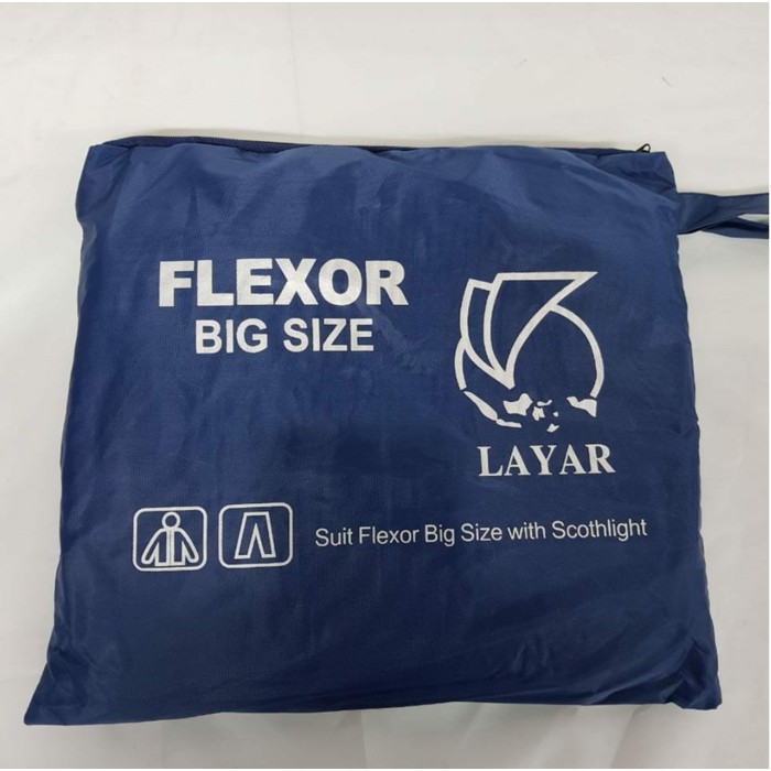 Jas Hujan Double Flexor Super Tebal Ukuran xxxxl(4xl) 2 Lapis  - Navy