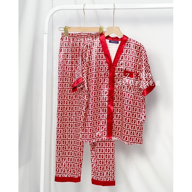 MDLV - 0483# Pjg GG CNY Pajamas Set Premium Baju Tidur Dewasa Set Pajamas Sincia Baju Imlek Set Pajamas Celana Panjang Fashion Import