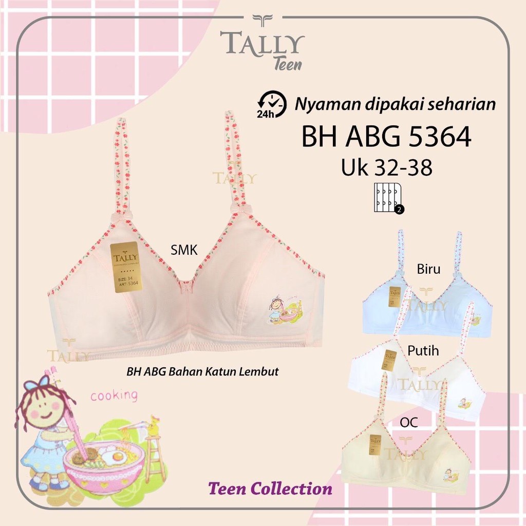 TALLY BRA BH REMAJA ABG 5364 I TANPA BUSA I TANPA KAWAT I SIZE 32 - 38